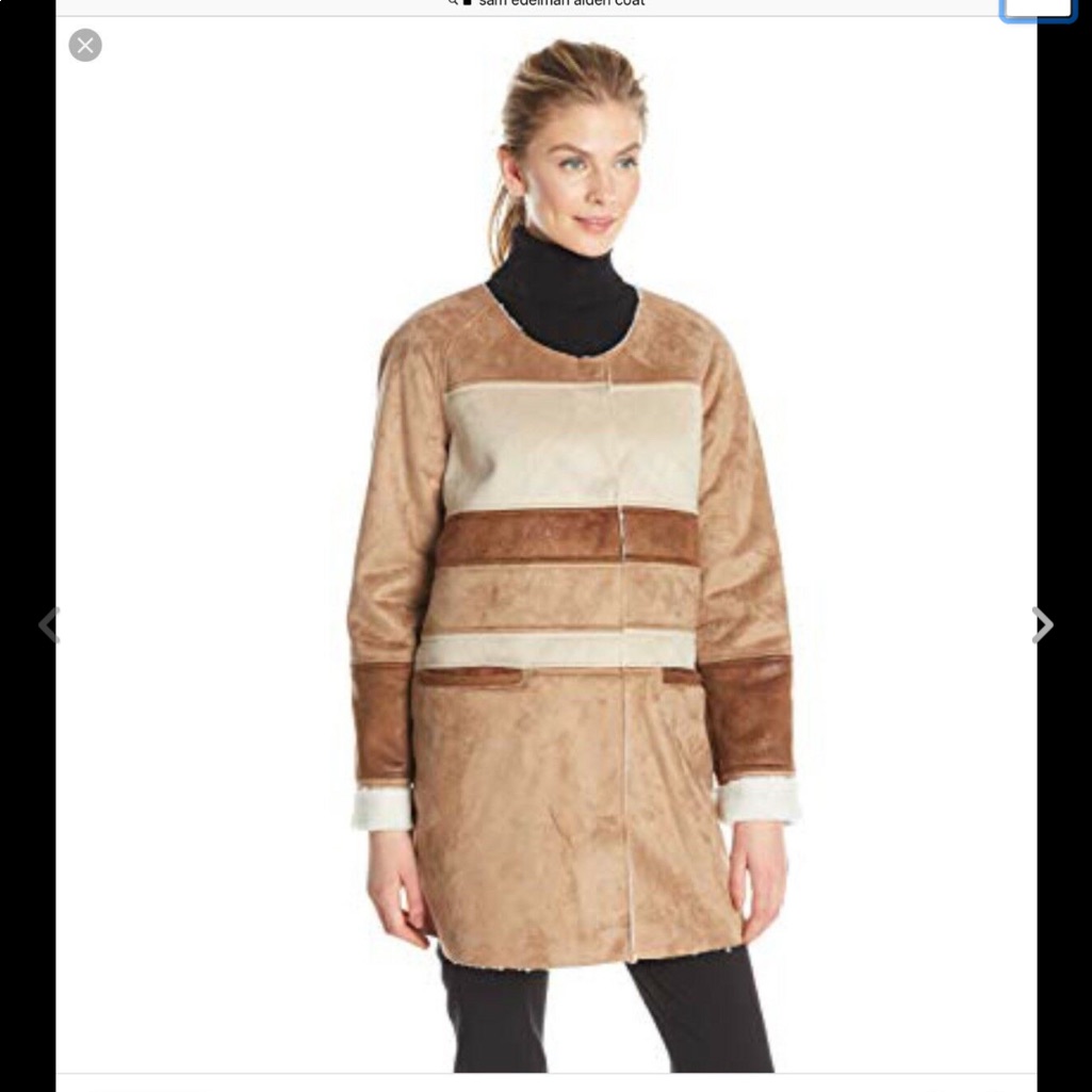 Sam Edelman Nwt Aiden Suede Faux Shearling Coat S